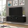Meuble TV universel Aura 150 cm à poser ou suspendu, noir mat
