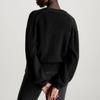 Calvin Klein Jeans Loose Casual Simple Logo V-Neck Long Sleeve Knit Sweater Women Tops Black J20J222623-BEH