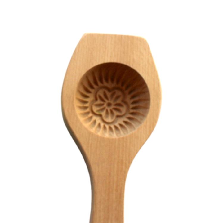 3D Flower Pattern Wooden Baking Mold Press Mooncake Mold Mid-autumn Festival