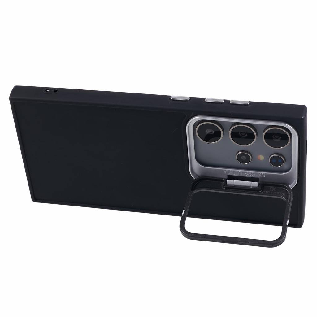 QH Series for Samsung Galaxy S22 Ultra 5G Case Silky Touch Silicone Phone Cover with Kickstand