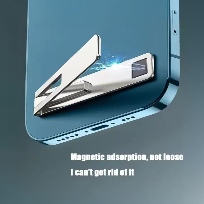 Universal Magnetic Ultra Thin Foldable Metal Alloy Desk Phone Holder Desktop Cell Phone Stands Phone Support