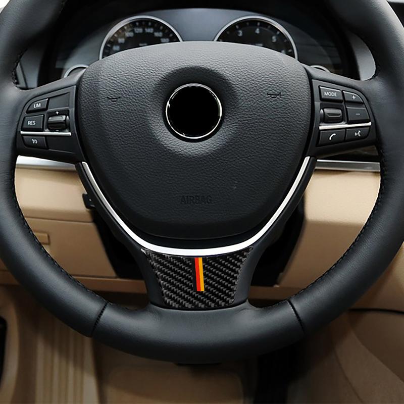 Dekorationsplåster för ratt Kolfiber Bilklistermärken För BMW 5-serie 2011-2017 F10 F18 528 525Li Interiör