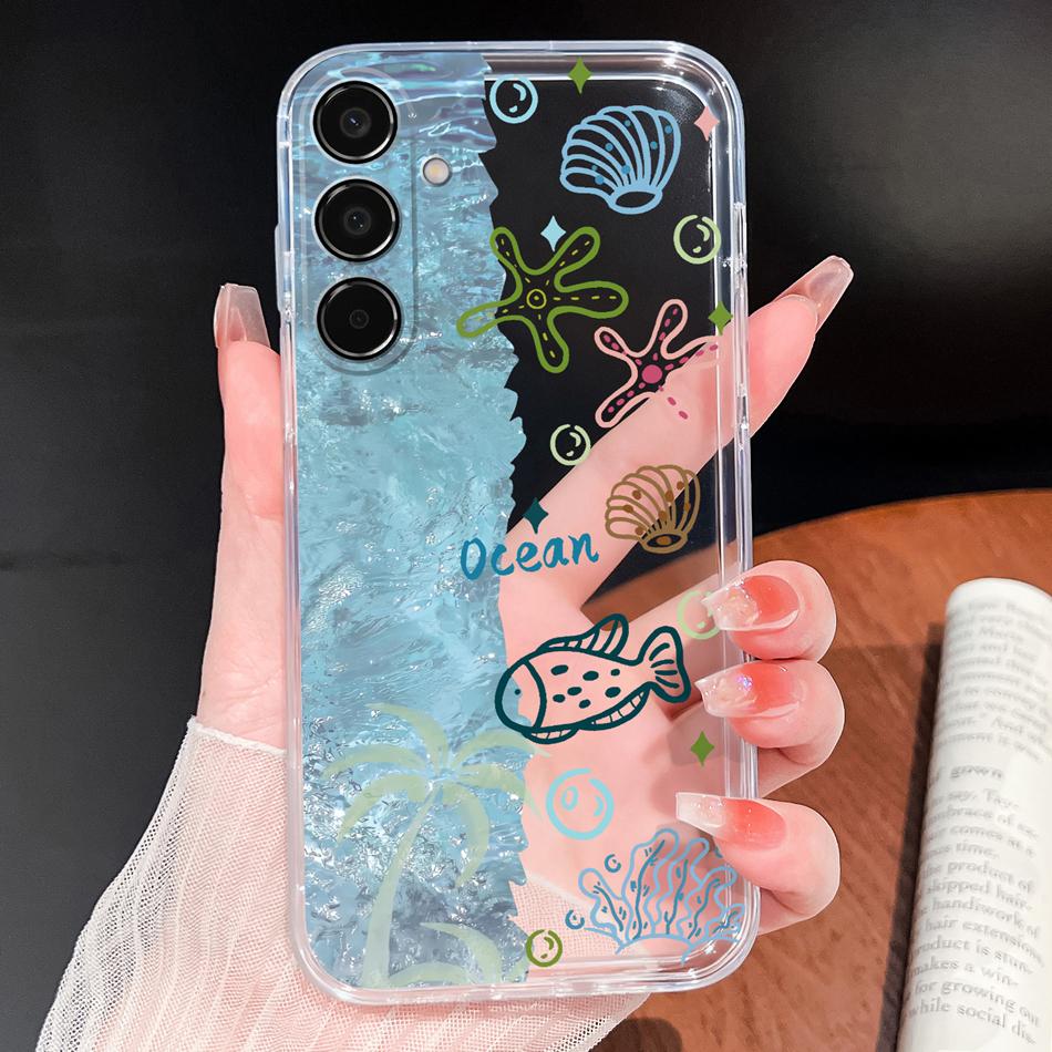 For Samsung Galaxy M35 M55 C55 F55 5G Phone Cover Lovely Flowers Lightweight Cover For Galaxy M 35 Soft Silicone Clear Bumper