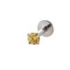 Colored Cubic Zirconia Inlaid Titanium Labret Stud (1.2*8mm) for Cartilage, Tragus, or Conch Piercing