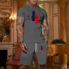 Men's Casual Loose Fit Short Sleeve T Shirt and Shorts Set with Printed Design Lightweight Breathable Summer Outfit for Large Sizes