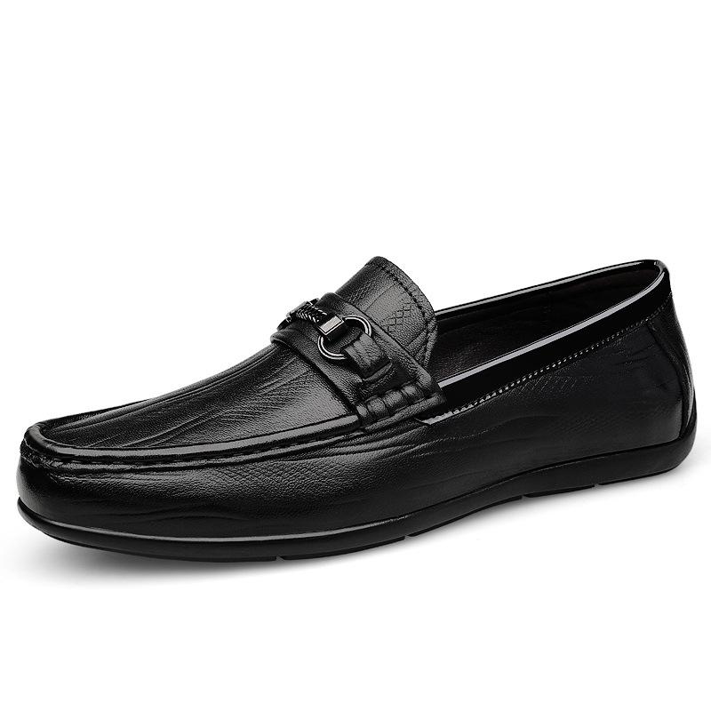 Men s Genuine Leather Slip-On Loafers: Soft Soles, Breathable & Trendy for Summer. 41