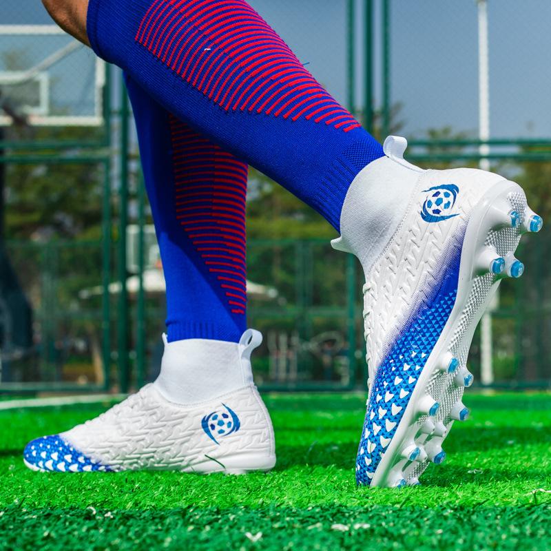 

High-top football shoes men s and women s ag long nails raw children s football shoes primary and secondary school wear-resistant large-size training 35