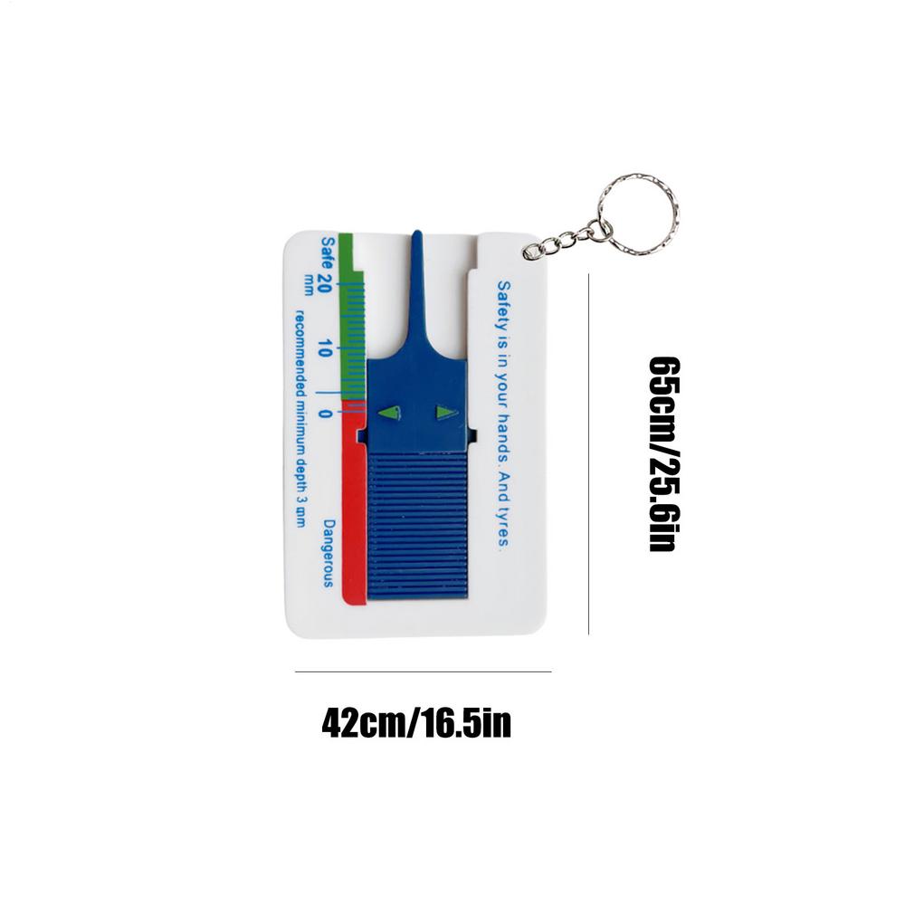 Tire Depth Gauge Tool Keyring Depth Gauge Easy Reading Tire Measure Thickness Ruler High Precision Tread Measurement Tool синий