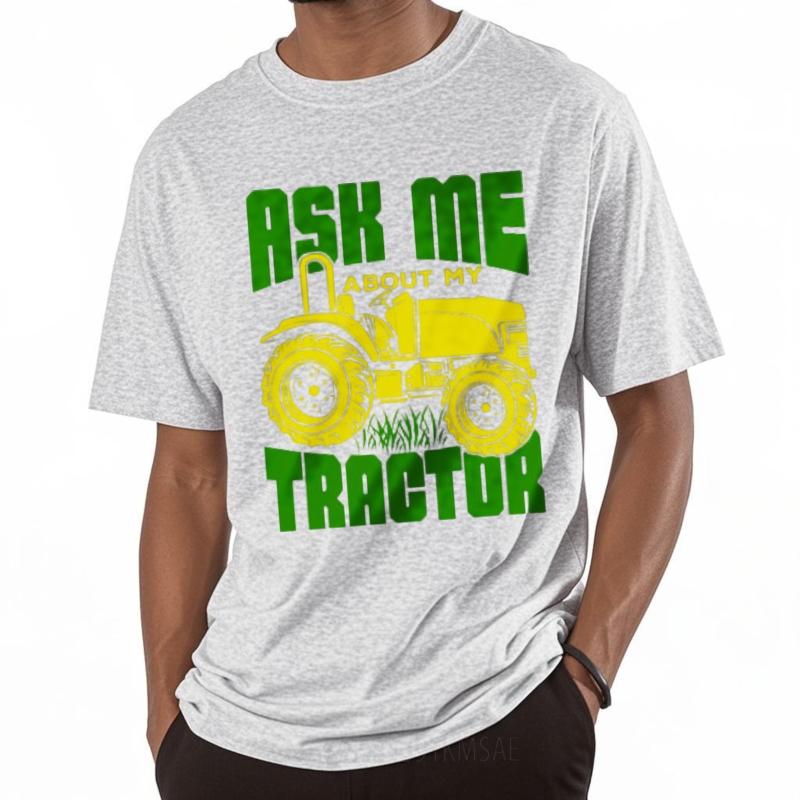 Funny tshirt Street Wear For man Oneck tshirt Ask Me About My Tractor Anime Teenagers Top tees Oversized Tshirt Fashion Tee