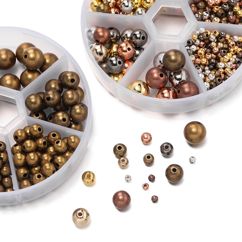 553pcs/Box CCB Bead 3-10mm Round Spacer Loose Beads for DIY Bracelet Necklace Earrings Jewelry Making Accessories Supplies Kits