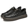 Men's Large Size Leather Casual Sneakers - Spring/Summer Breathable Cowhide with Soft Sole