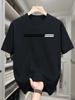 Mens Cotton Spring and Summer Casual Loose Fashion Parisian Letter Printed Comfortable Round Neck Short Sleeved Tshirt Top