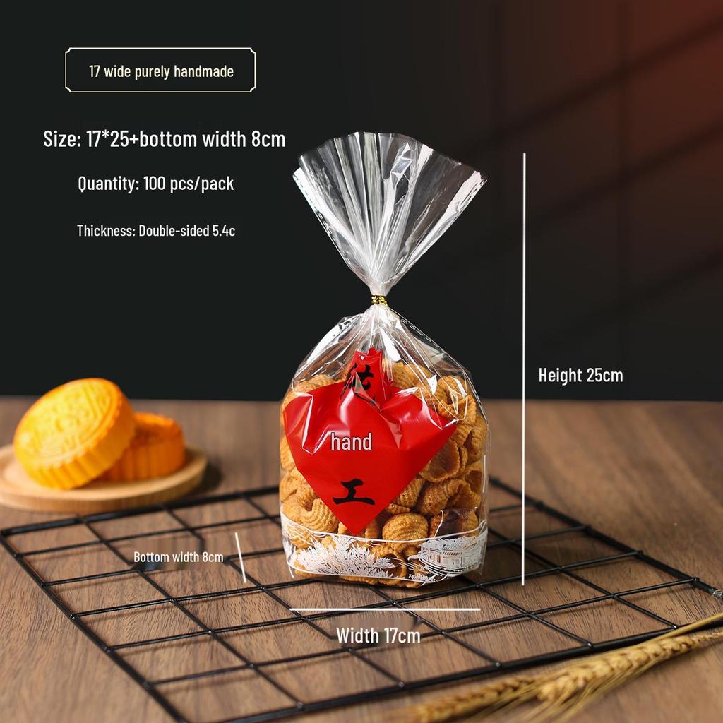 Hand-Tied Traditional Mooncake Snack Bag, Transparent PP Packaging for Five Kernel Mooncakes