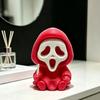 Compact Skull Model for Collection Halloween Ghost Statue, Cartoon Skeleton Sculpture, 3D Printed Textures Novelty Gift Horror Fans Ornament