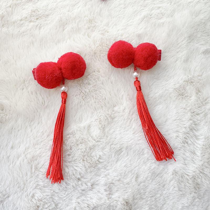 [Cloth  Only] the New Year Festive Banner Set Clothes for Pendant Dolls, New Year Red Lion Dance Set.