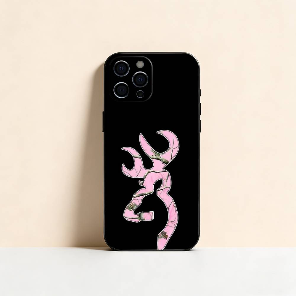 Deer Hunting Camo Phone Case For iPhone 17, 16,15,14,13,12,11 Plus,Pro Max, Others Soft Black Cover