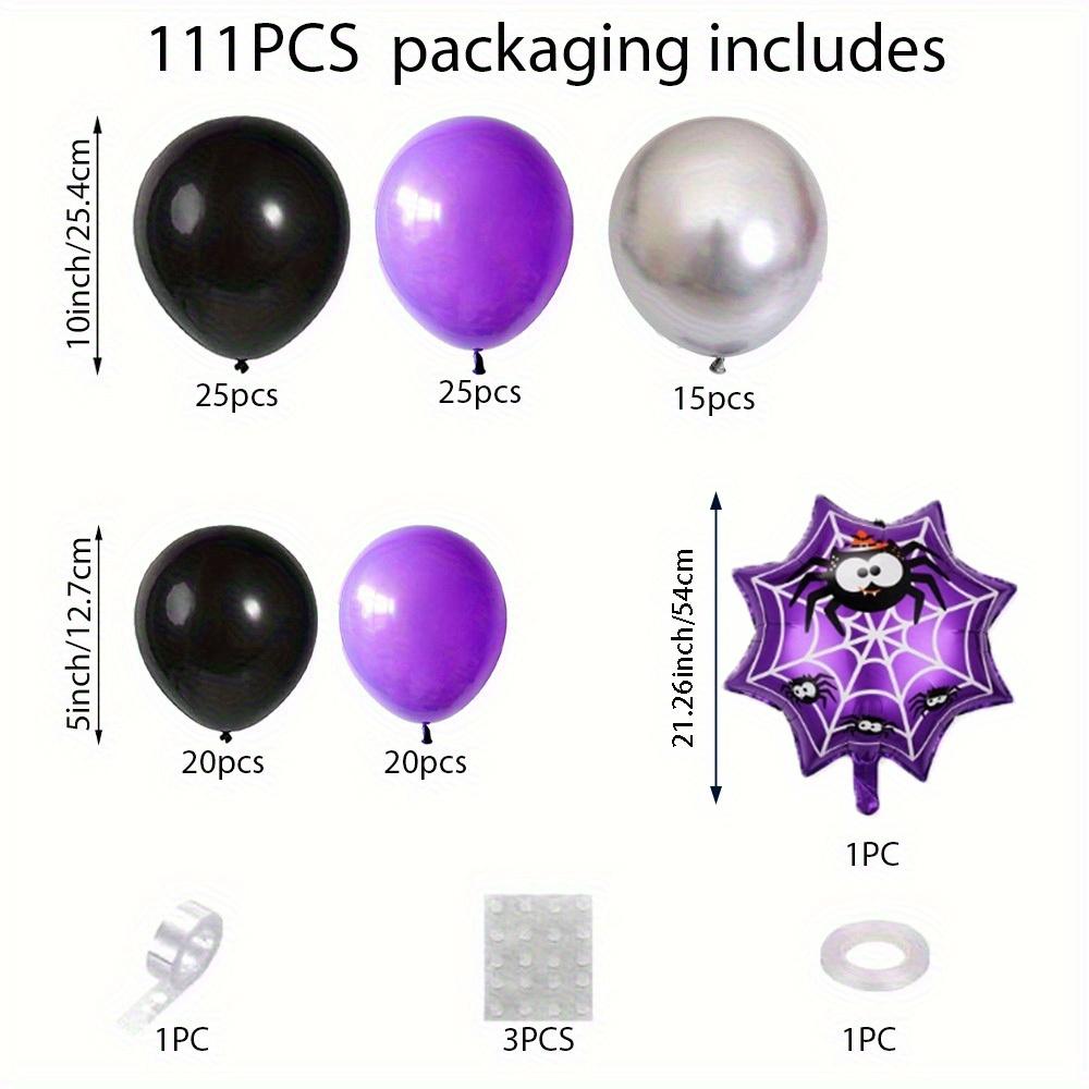 111 Pieces Balloon Garland for Scary Halloween Party Decoration Birthday Balloon Decoration and Event Celebration Supplies