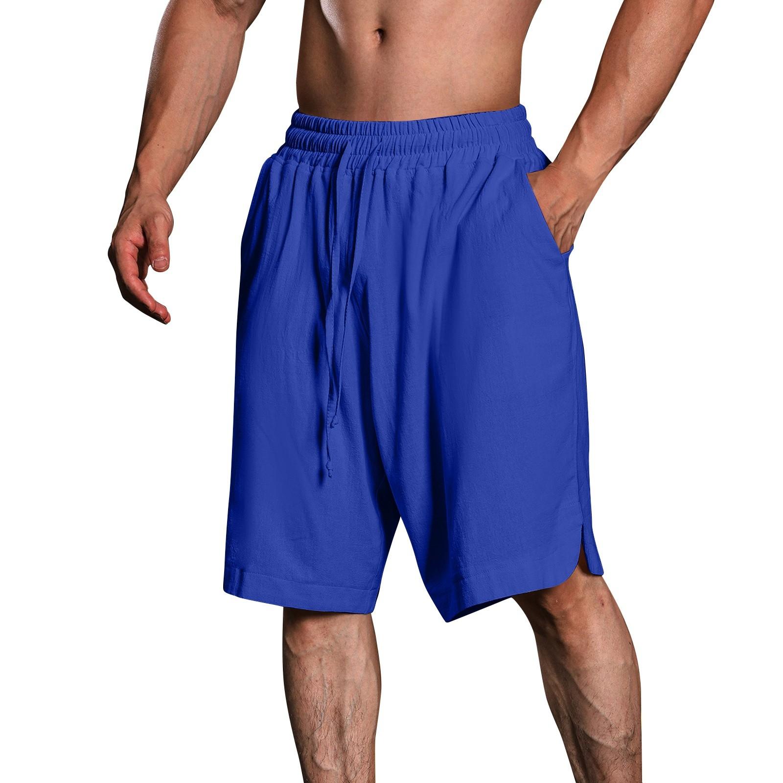 

Чоловічі повсякденні шорти на шнурках. Чоловічі дихаючі шорти з бавовни та льону M