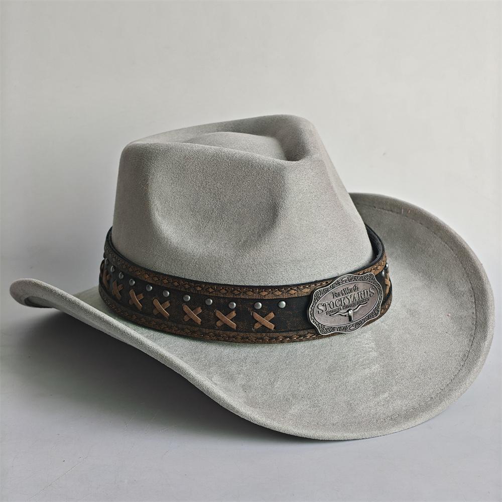 New Western Cowboy Hat For Women Men With Shapeable 7.5Cm Wide Brim Western Suede Hat For Cowboys And Cowgirls Sombrero Vaquero