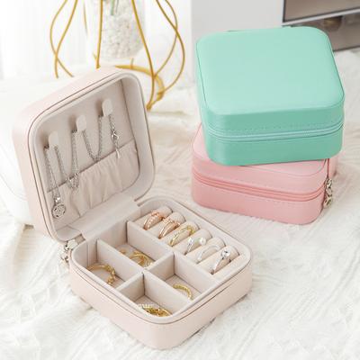 Eenvoudige Draagbare Reizen Sieraden Opbergdoos voor Armbanden Oorbellen Ringen Oorknopjes Organizer