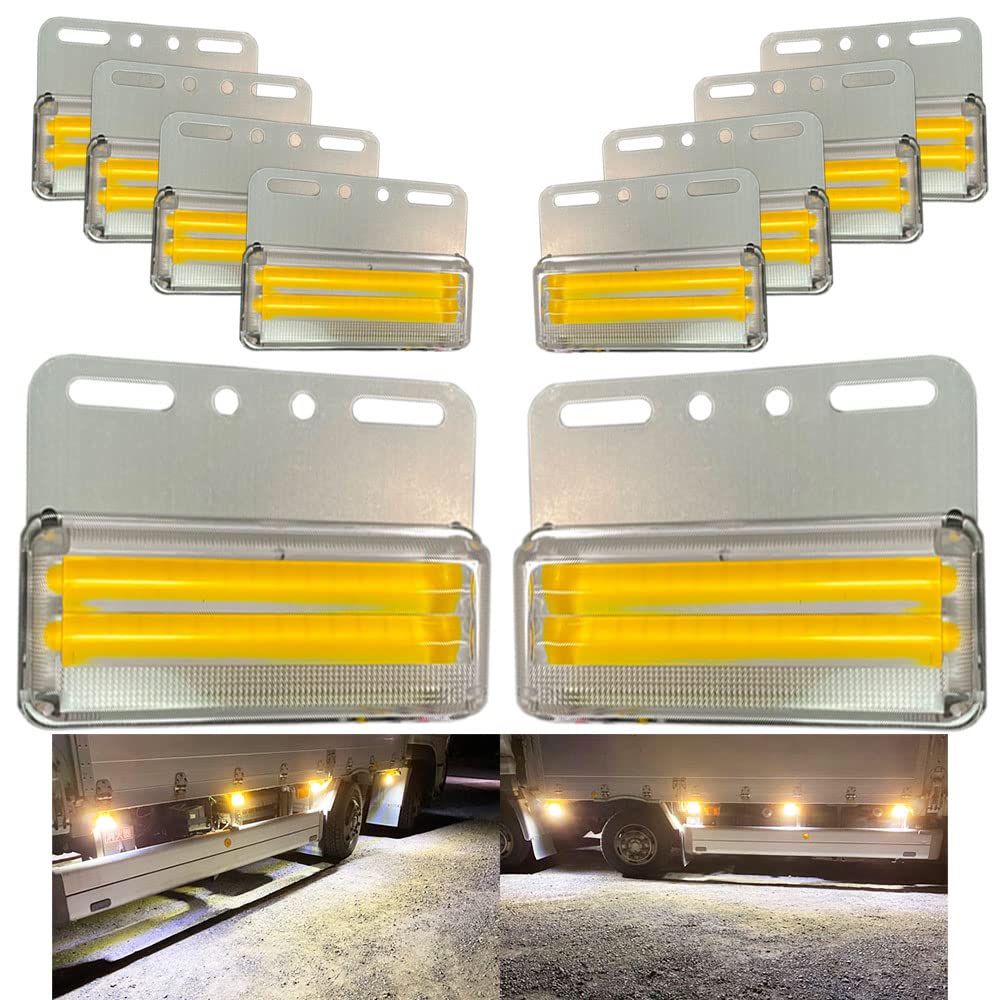 

Discover Winds Super Dazzling 24V COB Chip Marker Surface Bright Side Markers for Set of Amber Downlight! Lamps, Emitting, Trucks, 10, янтарь