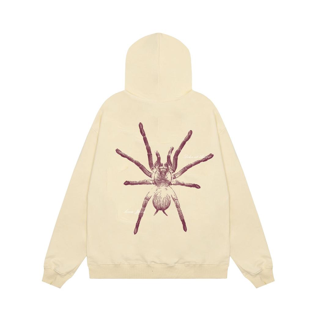 Men Hoodies Retro Street Spider Print Hoodie Sweater Men's Hip-hop Loose Casual Hooded Top