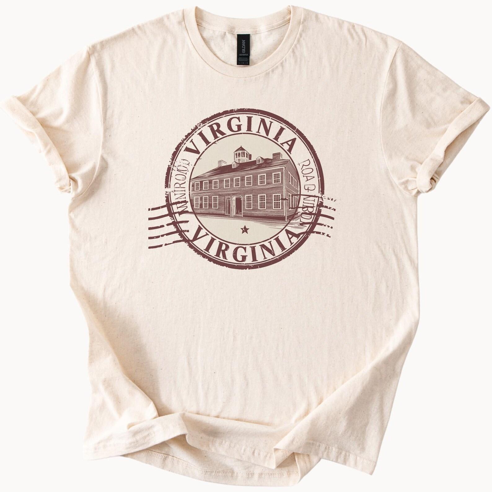 Virginia State Landmark Graphic T Shirt Monroe Road Historic Building Souvenir Tee Unique Virginia Gift Travel Shirt for Men and 110