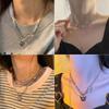 New pearl necklace women's light luxury niche versatile sweater collarbone chain premium love butterfly pendant