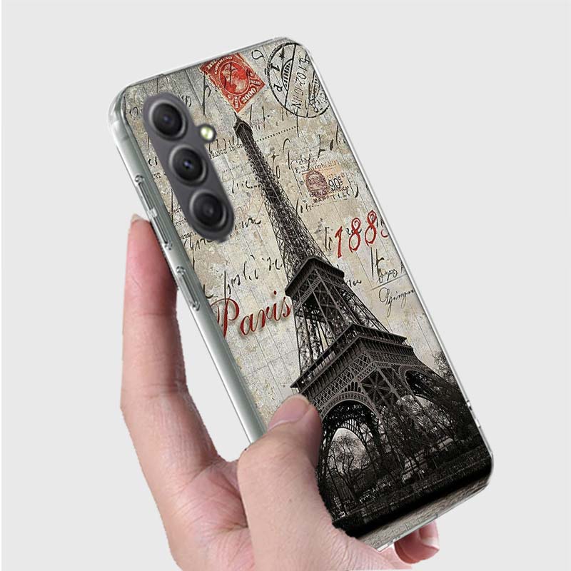 Eiffel Tower Art Phone Case for Samsung A16 A26 A36 A56 A17 A37 A57 A07 A06 A02S A03 A04S A05S Galaxy Note 20 10 A50S A71 A51 A3