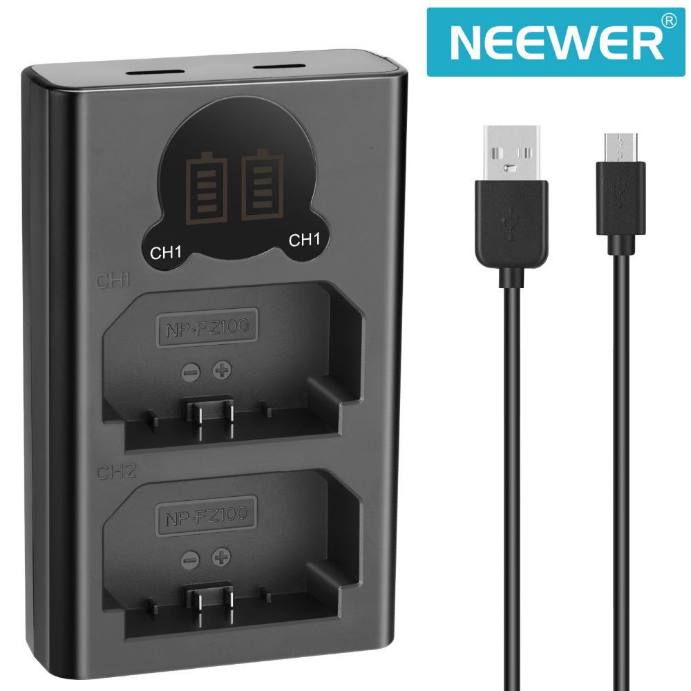 Neewer Dual USB Charger for Sony NP-FZ100 Battery For Sony ZV-E1, FX3, FX30, A1, A9 II, A7R V, A7S III, A7 IV, A6600, A7C Camera
