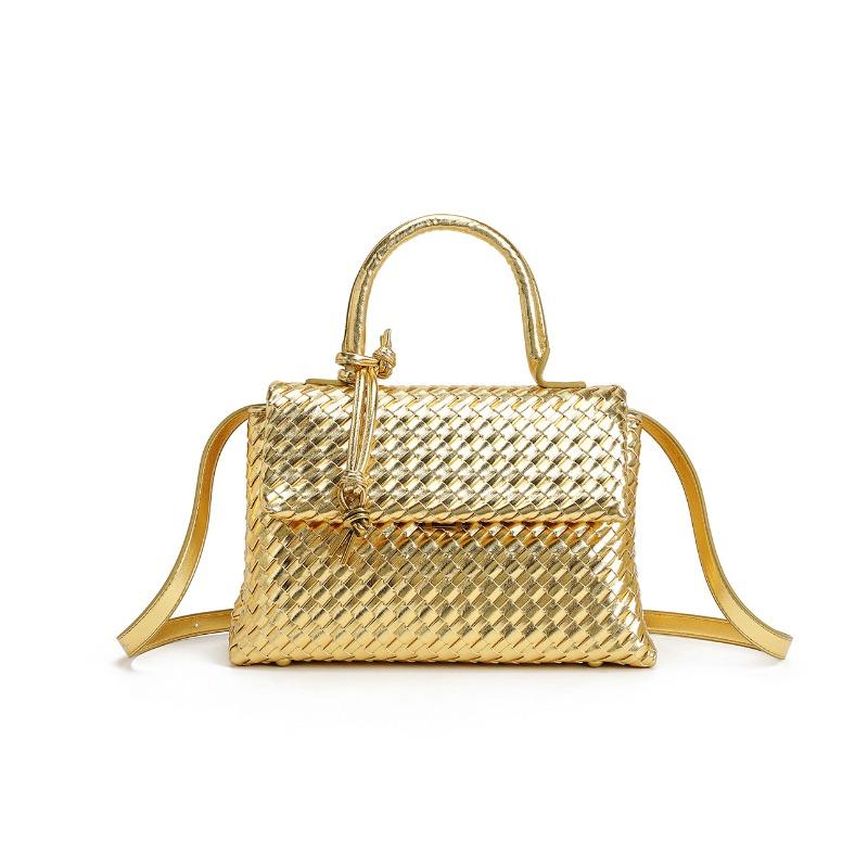 New classic woven bag women's commuter fashion large capacity shoulder crossbody portable small square bag