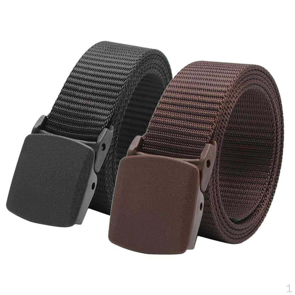Buy 2 Pieces Outdoor Breathable Men Nylon Waist Belts Slide Buckle
