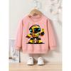 Kids Sweatshirt Creative Robot Print Casual Crew Neck Long-sleeved Sweatshirt, Trendy Pullover Sportswear For Spring And Autumn
