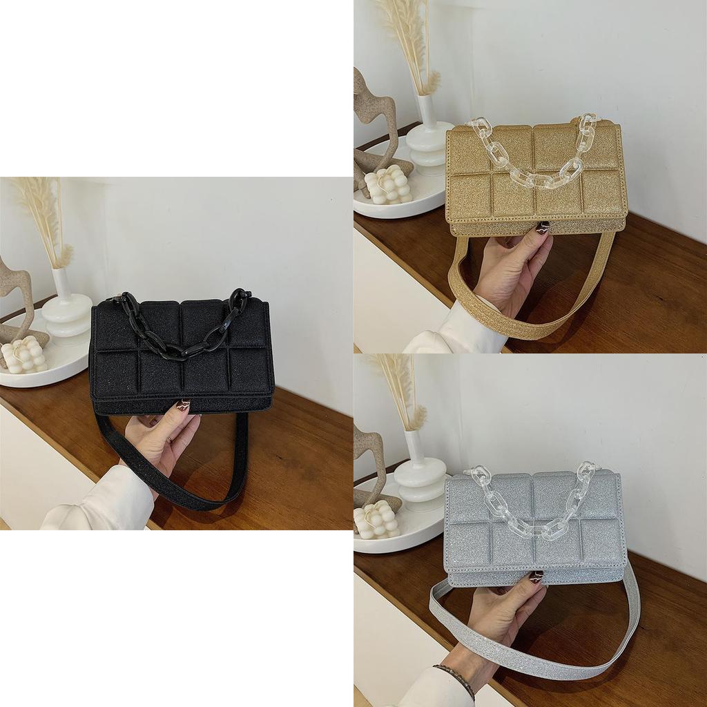 Stylish Chain Minimalist Square Bag 2023 Summer New Casual Commuter Shoulder Bag Trendy Popular Handbag