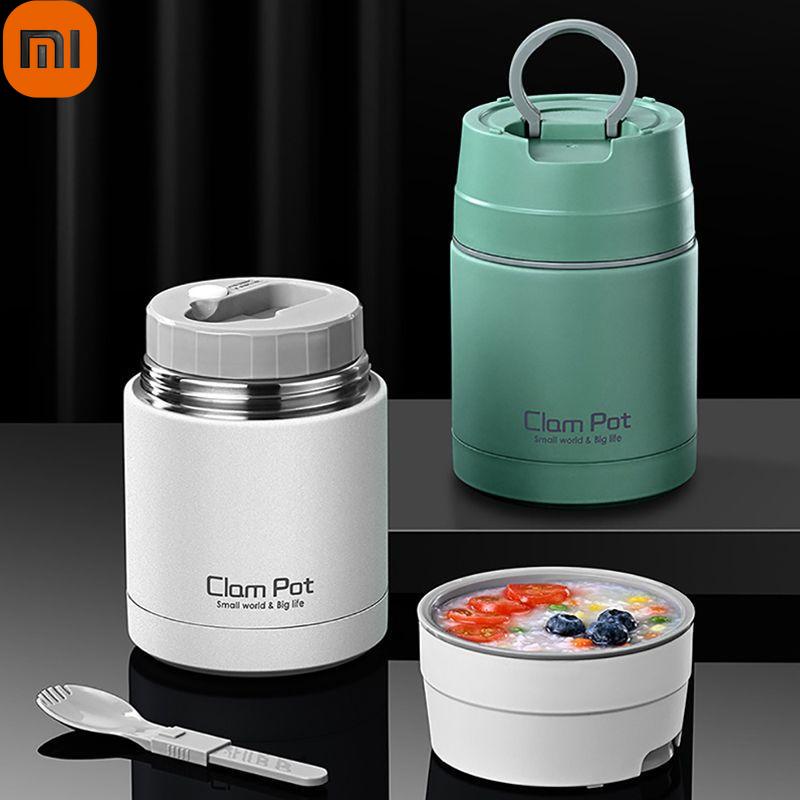 

Xiaomi 24H Термальный ланч-бокс со складной ложкой, вакуумной изоляцией, чашка для супа, контейнер для еды для взрослых, работа, школьник, коробка для хранения горячего бенто