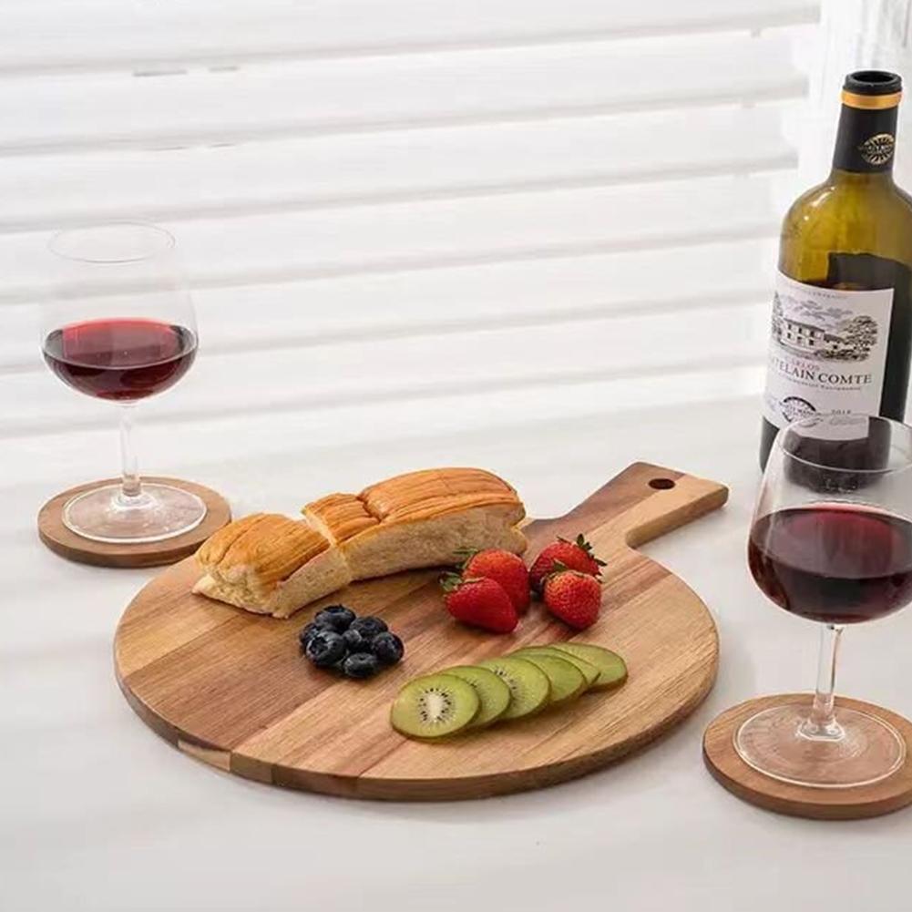 Acacia Wood Cutting Board Pizza Tray Round Cutting Board Attractive Design