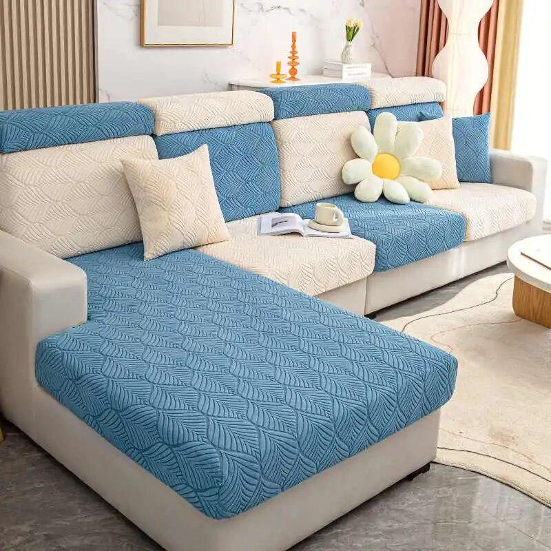 Winter Jacquard Fleece Sofa Cushion Covers Non Slip Elastic Couch Cover Universal Protective Slipcovers