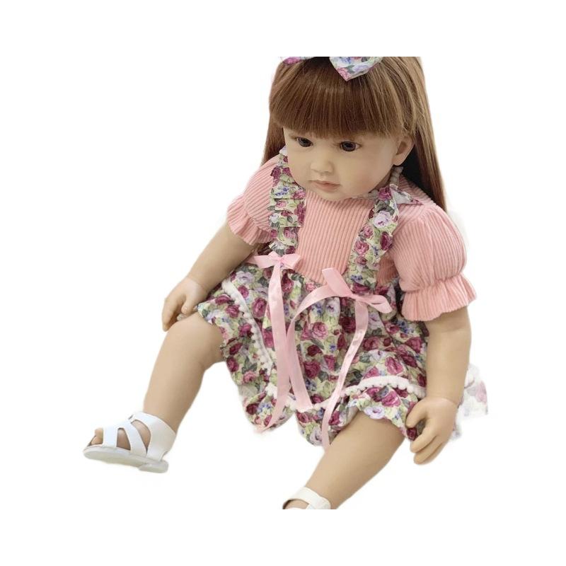 Rebirth Doll Simulation Baby 24 Inch 60cm Full Cloth Body Foreign Baby Vinyl Holiday Gift