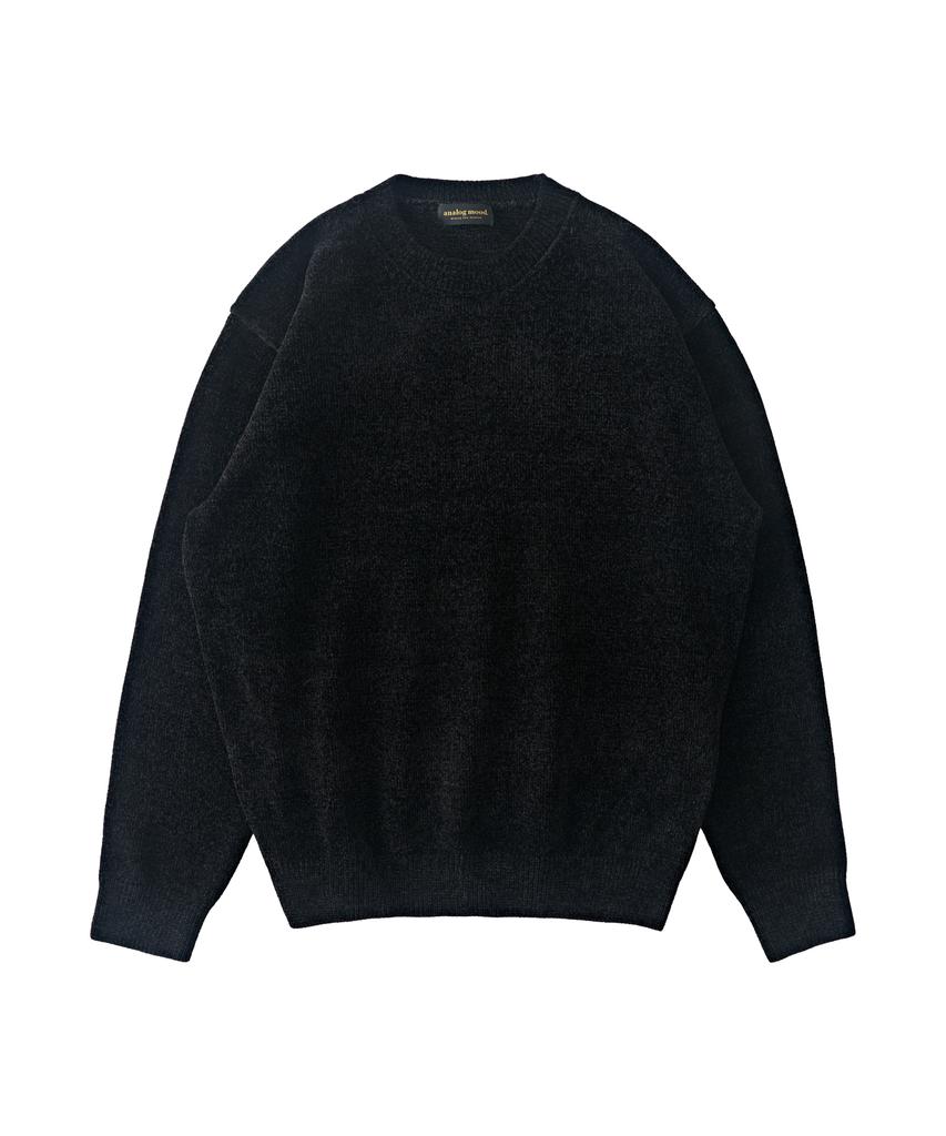 ANALOG MOOD Velour Classic Round Knit (Black)