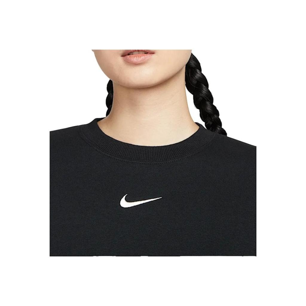 Nike Sportswear Phoenix Fleece Crewneck Sweatshirt Women Sweatshirt Black Sail-White DQ5752-010