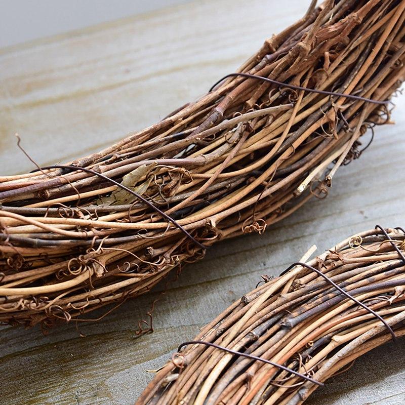Corona Ghirlanda Anello in Rattan Naturale Essiccato per Natale Artigianato Fai da Te Appeso a Porta Muro Decorazione Forniture per Feste di Matrimonio