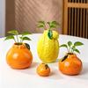 Bedroom Decoration Vase Fruit Shaped Vase, Decorative Ceramic Creative Plant Pot, Compact Colorful Home Decor Flower Container for Living Room Kitchen