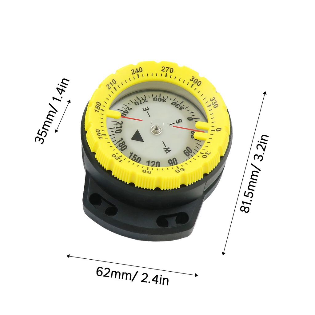 50M Underwater Diving Compass Luminous Dive Wrist Compass Waterproof Navigation Tool with Elastic
