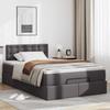 Ottoman Bed with Mattress Gray 120x190 Cm Faux Leather