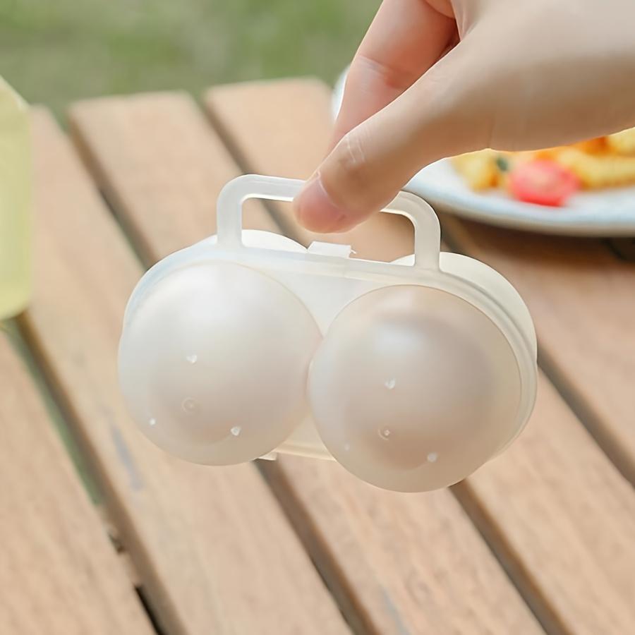 1pc Portable Egg Carrier Box, Plastic Egg Holder with 2 Compartments, Kitchen Fridge Safe Egg Storage Container, Shockproof Egg Organizer Case