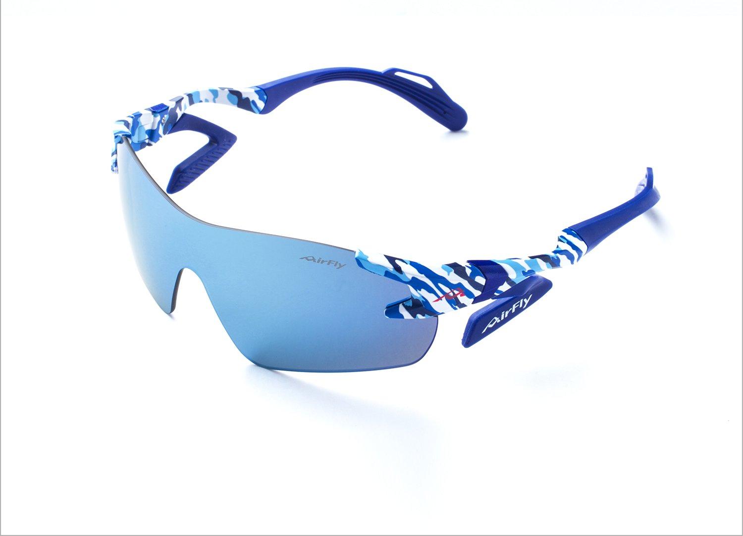 

Sunglasses Blue Camouflage Mirror Free Size [AirFly] AF-301 C-4