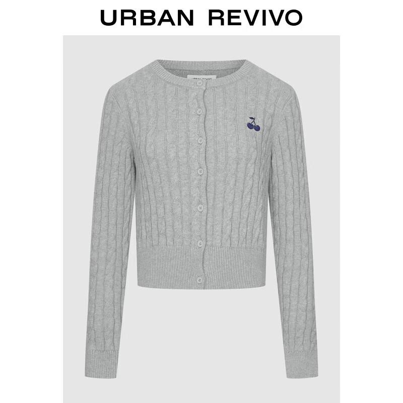 

Женский кардиган крупной вязки с вышивкой вишни XS