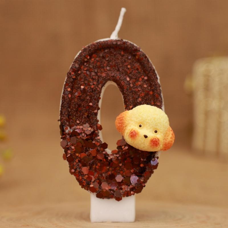 Creative Dog Head Digital Birthday Candle Cake Party Decoration First Birthday Celebration Candle