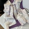Beautiful embroidered vest new buckle high-end mother vest