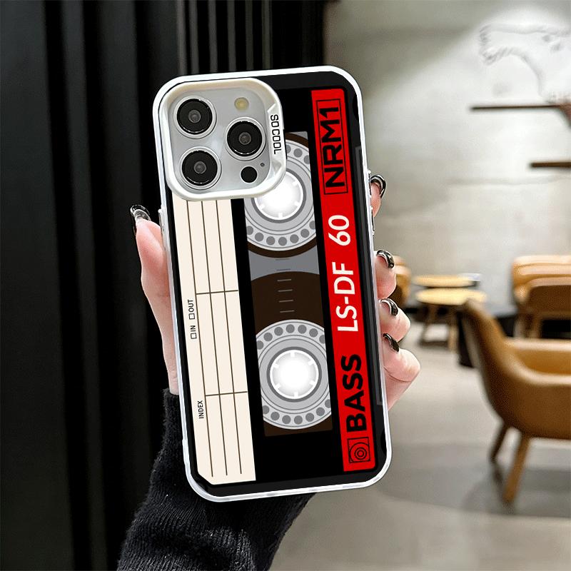 Vintage 90S Cassette Tape Pattern Soft Phone Case for iPhone 15 16 17 Pro Max 17Air 16E 14 Plus 13 12 Mini Shockproof Cover Back